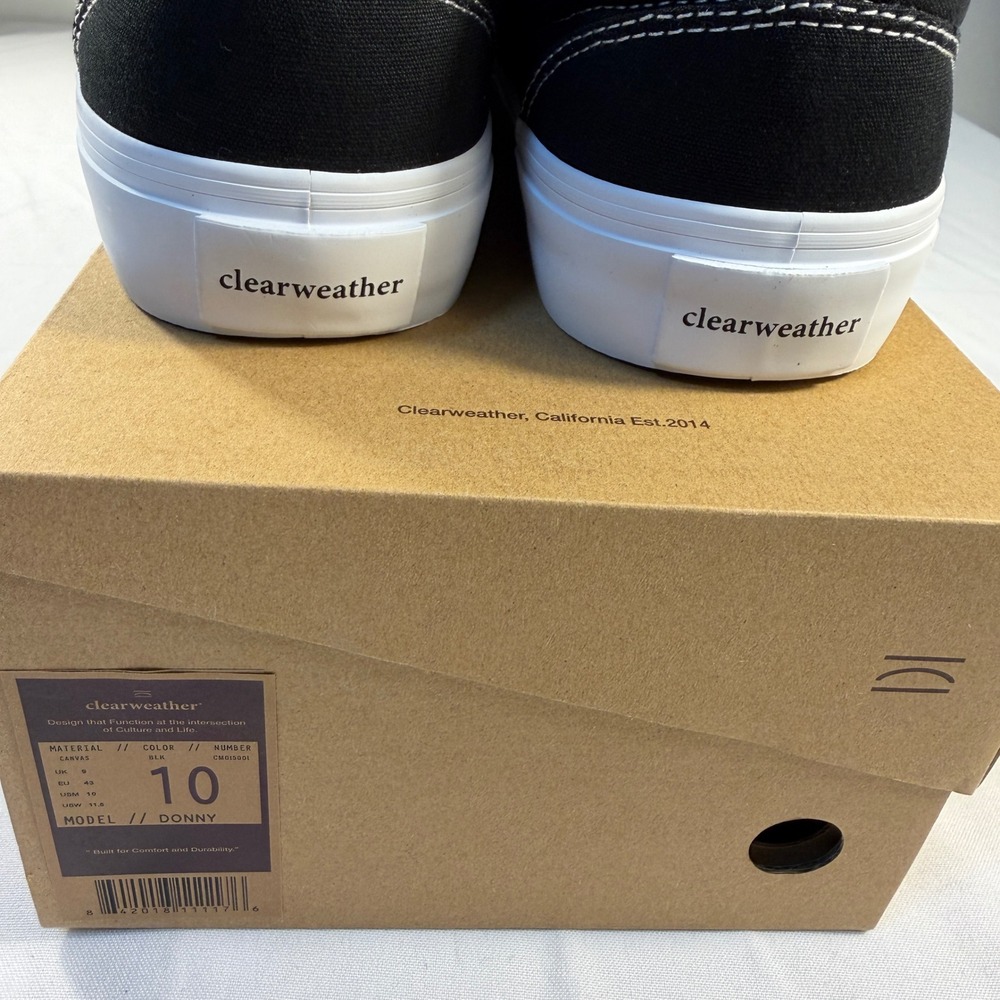 Clearweather Donny Mens 10 Black Canvas Suede Low Top Skate Sneakers - Picture 4 of 8